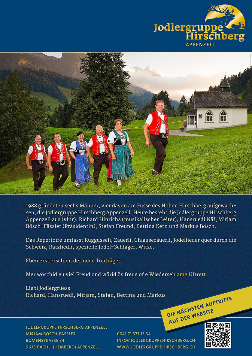 Jodlergruppe Hirschberg Appenzell Plakat Vorschau